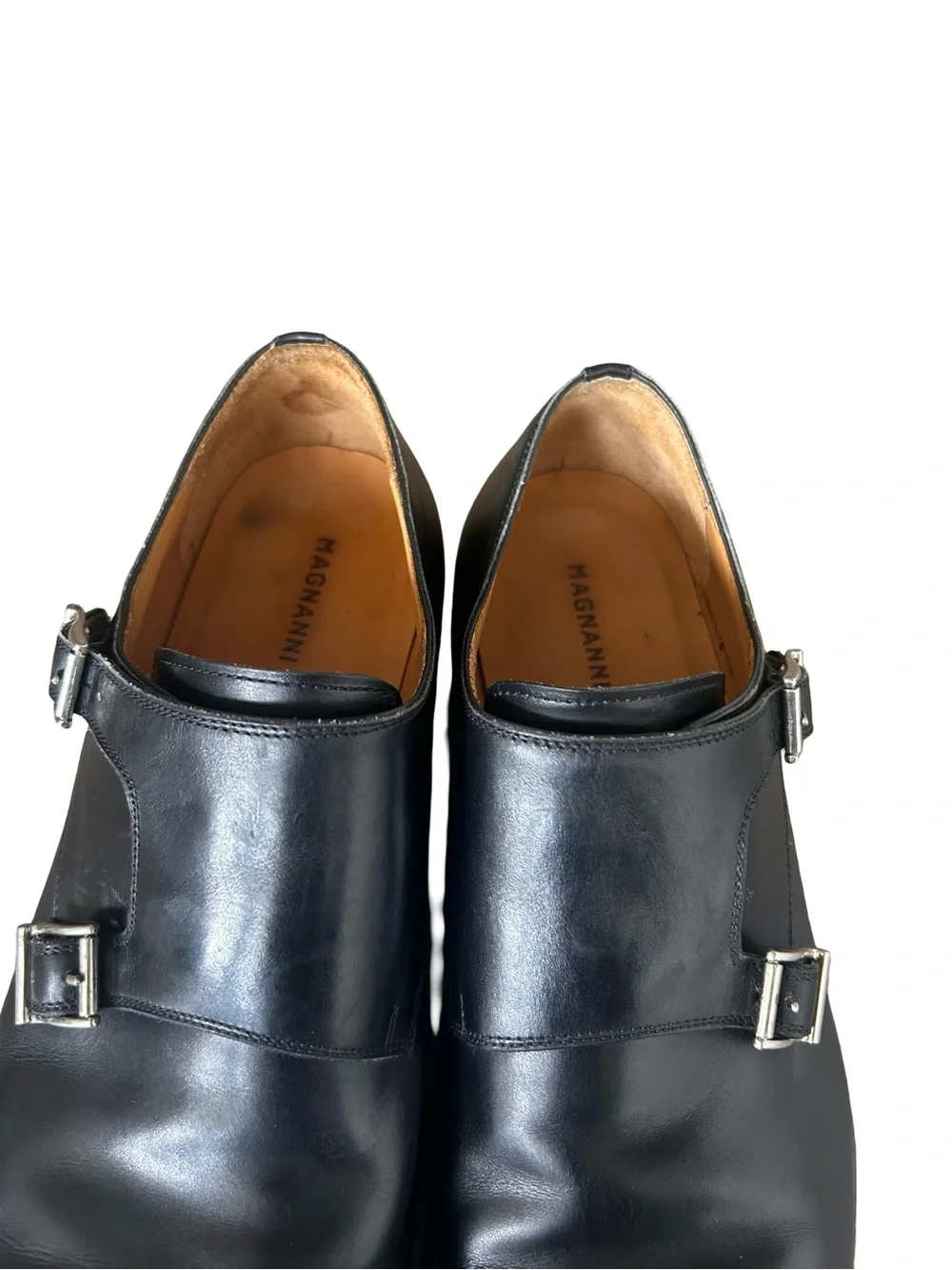 Magnanni Black Double Monk Strap Dress Shoes - Picture 4 of 12